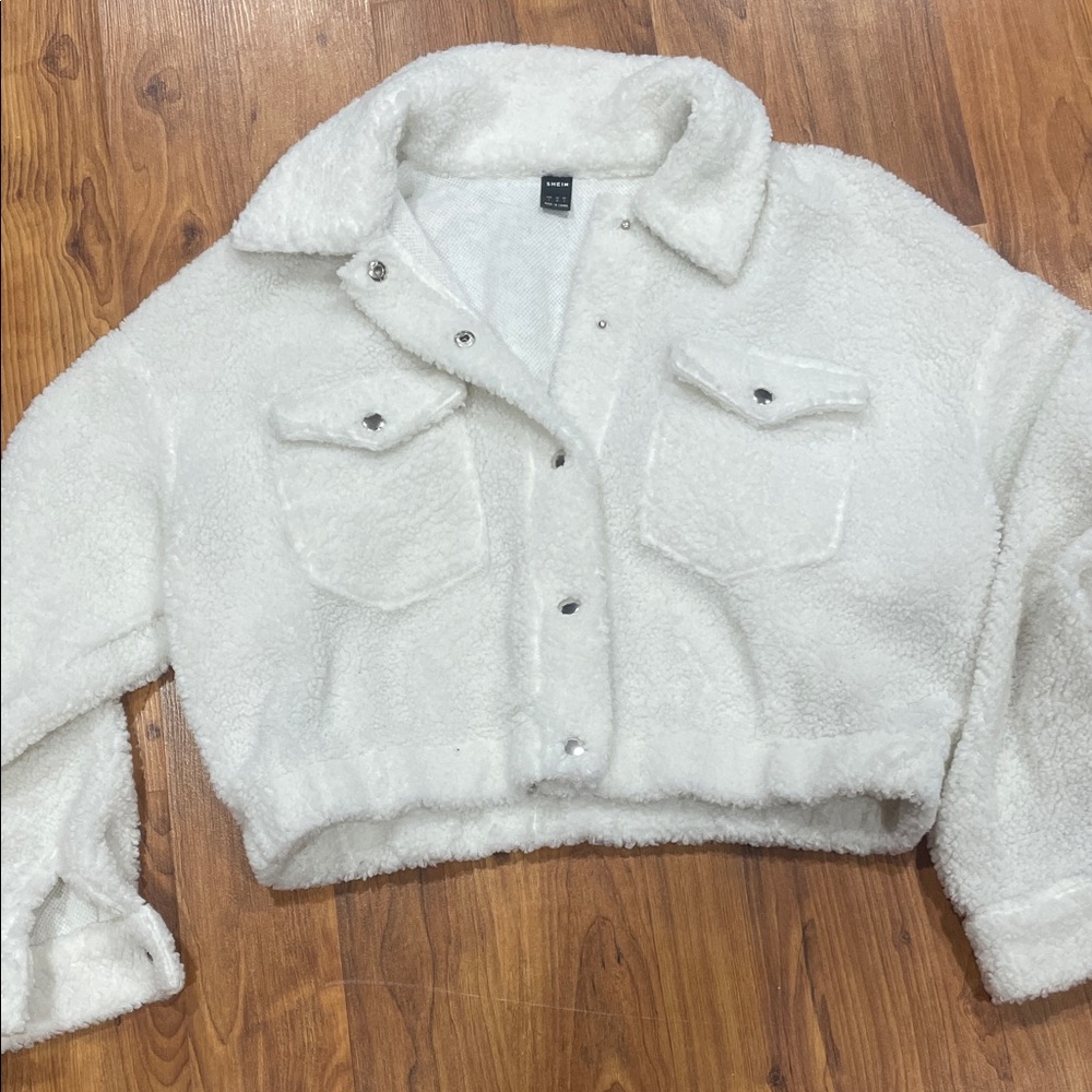 SHEIN White Teddy Jacket